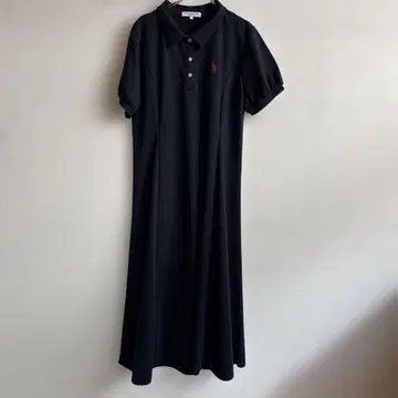U.S. Polo Assn. 반팔 롱 원피스 네이비
