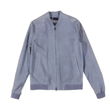 HERNO 가죽 블루종 블루 그레이 50