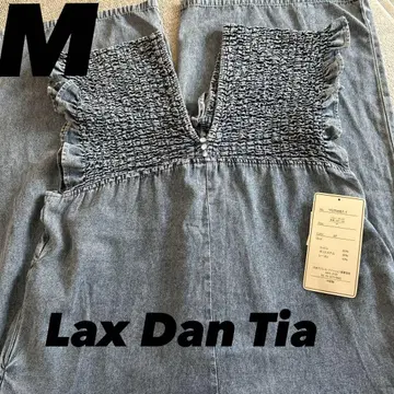 시마무라 lax dan tia 데님 셔링 멜빵바지 M