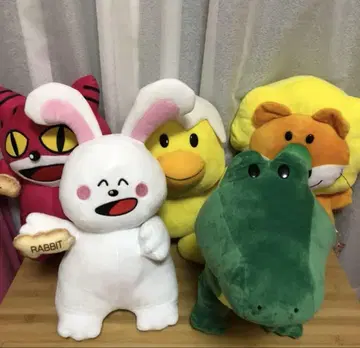 타베코 동물 봉제 인형 라이온 고양이 병아리 악어 토끼