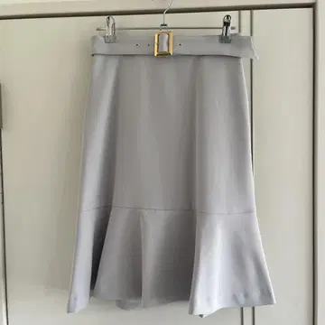 salire 화이트 그레이 플레어 스커트 벨트