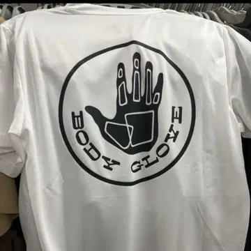 새 상품 백 프린트 BODY GLOVE 티셔츠 남성용 화이트 M