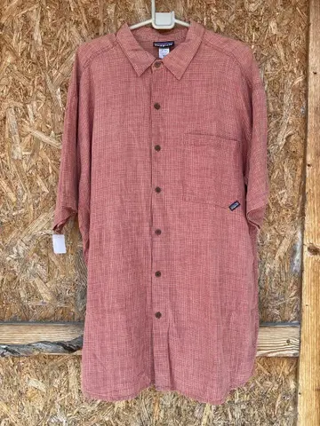 patagonia Hemp 카스리 반팔 셔츠 XL 벽돌색 파타로하