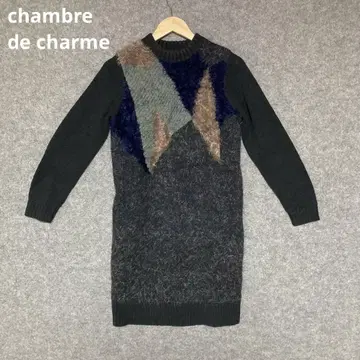 chambre de charme 기하학 패턴 긴팔 스웨터 다크 그레이