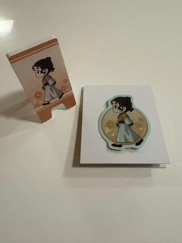 트레이딩 치비토코 입간판풍 메모 스탠드, 다이컷 스티커 자취