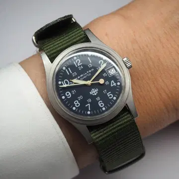 해밀턴 카키 닻 마크 네이비 남성 빈티지 R-S