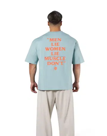 BACK MESSAGE BIG T-SHIRT - L.BLUE