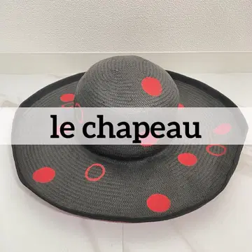 이탈리아제 빈티지 le chapeau 밀짚 스트로우 햇 도트 물방울