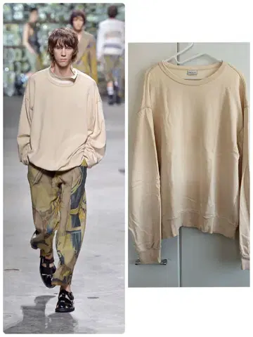 Dries Van Noten 오버 사이즈 스웨트 셔츠 S 베이지