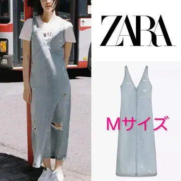 [ M 사이즈 ] ZARA 자라 TRF 데미지 가공 데님 원피스
