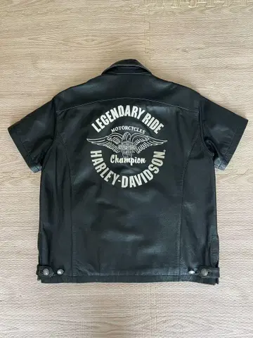 HARLEY-DAVIDSON 가죽 숏 슬리브 자켓 M 사이즈