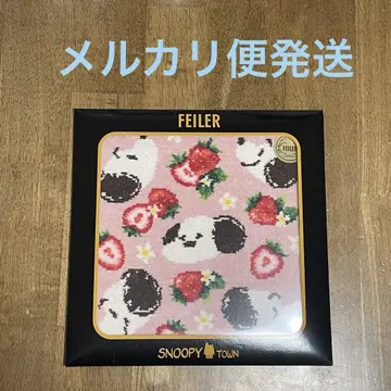[미사용품] 손수건 스누피 콜라보 스트로베리 플라워 페일러