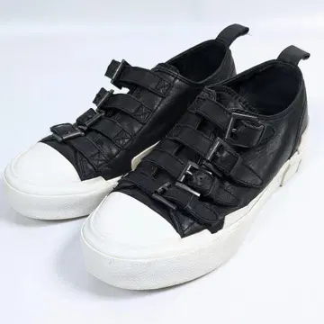 ASH 벨트 스니커즈 35(22.5cm) 블랙 화이트 로우컷 합성피혁