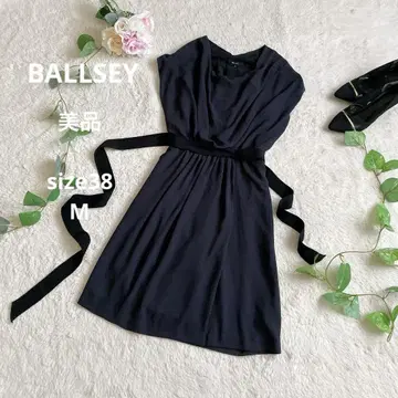 새상품급 빈티지 BALLSEY 보르지 쉬폰 드레이프 원피스