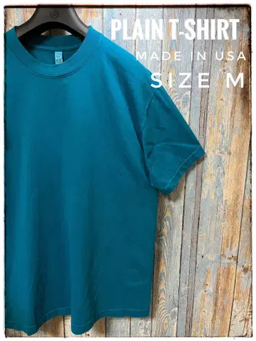 터콰이즈 플레인 T셔츠 SIZE M