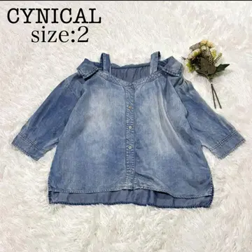 CYNICAL 시니컬 텐셀 데님 오프숄더 셔츠 2 블루