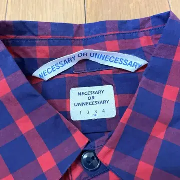 necessary or unnecessary 체크 긴팔 사이즈 3