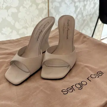 sergio rossi 화이트 뮬 하이힐