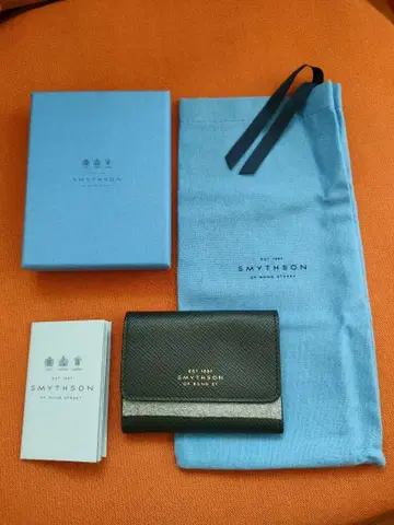[새상품] SMYTHSON 3단 카드 케이스 코인 케이스 포함 블랙 가죽