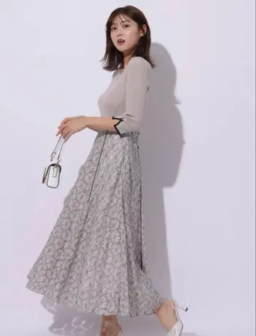 아푸와이저 리셰 배색 레이스 절개 도킹 원피스 사이즈 1 원피스