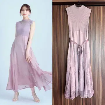 마이스트라다 슬리브리스 에어리 도킹 원피스 핑크 38