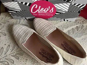 SKECHERS/스케쳐스 CLEO 슬립온 내추럴 24.5cm