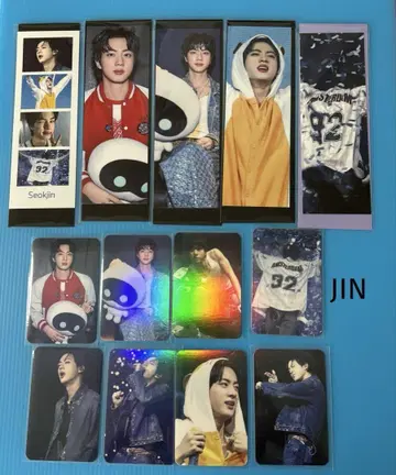 BTS JIN 롱 스티커 양면 홀로그램 포토 카드 1