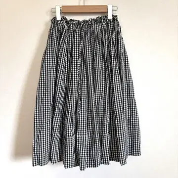 R&D.M.Co. 깅엄 체크 플레어 스커트