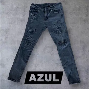 AZUL 데미지 가공 스키니 데님