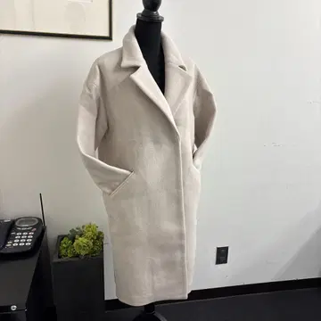 라이트 핑크 베이지 롱 코트 M 사이즈 상당