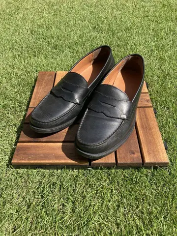 GU 블랙 가죽 로퍼 26.0cm
