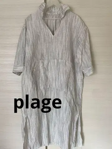 R'IAM Plage 린넨 롱 원피스 스트라이프 오버사이즈