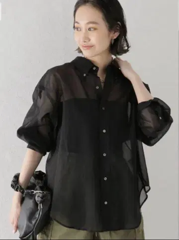 Shinzone SHEER DADDY SHIRT P0 블랙