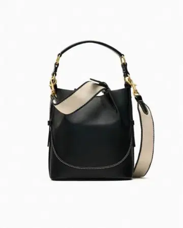 ZARA 자라 탑 스티치 버킷백 블랙