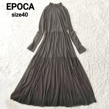 EPOCA 에포카 하이넥 시어 티어드 맥시 원피스