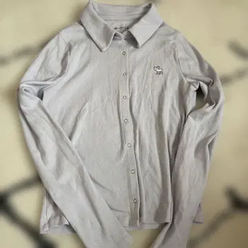 Abercrombie & Fitch 퍼플 긴팔 피케 셔츠 S