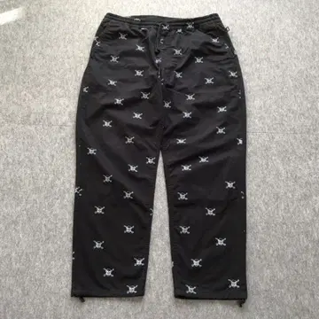 VANS 트랙 팬츠 블랙 스컬 올 패턴 XL 발목 조임