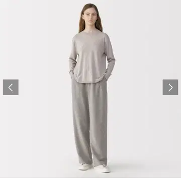 MUJI Labo 린넨 혼방 울 팬츠 그레이