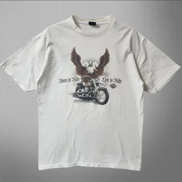00년대 HARLEY DAVIDSON 이글 티셔츠 USA 제작 화이트 L