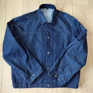 [새상품급] MUJI 무인양품 화지 혼방 데님 자켓 XL 다크 네이비