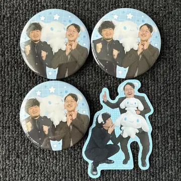 요시모토 만자이 극장 만게키 시나모롤 콜라보 린진 캔뱃지 스티커