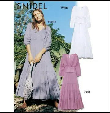 SNIDEL 퍼플 티어드 드레스