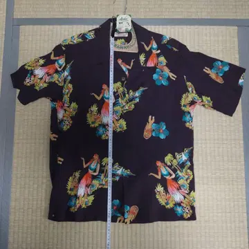 미사용 SUN SURF 알로하 셔츠 SS38033 브라운