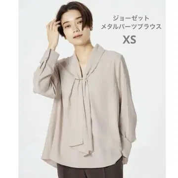 플라스테 조젯 메탈 파츠 블라우스 베이지 XS