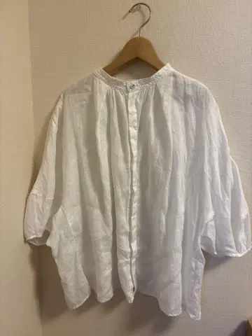 EUROPEAN STYLE SIMPLE 화이트 5부 소매 셔츠