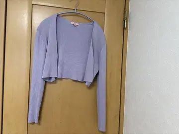 TOCCA 퍼플 리브 가디건 XS 실크