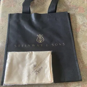 STEINWAY & SONS 토트백 블랙 극세사 크로스