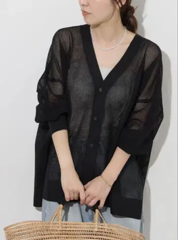 JOURNAL STANDARD relume 블랙 메쉬 가디건