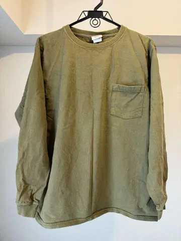 Goodwear XL 카키색 긴팔 티셔츠