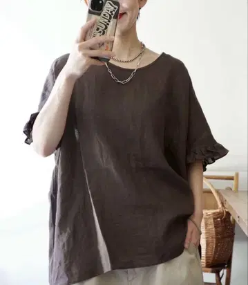 저널 스탠다드 락스 프렌치 린넨 프릴 TOP